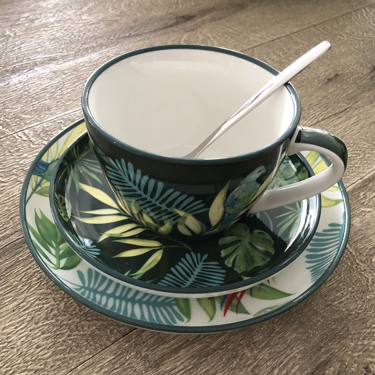  Tasse   th   en porcelaine d cor exotique 33cl Bruno Evrard