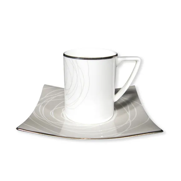 Paire Tasse Café 9cl En Porcelaine Bone China Bruno Evrard 