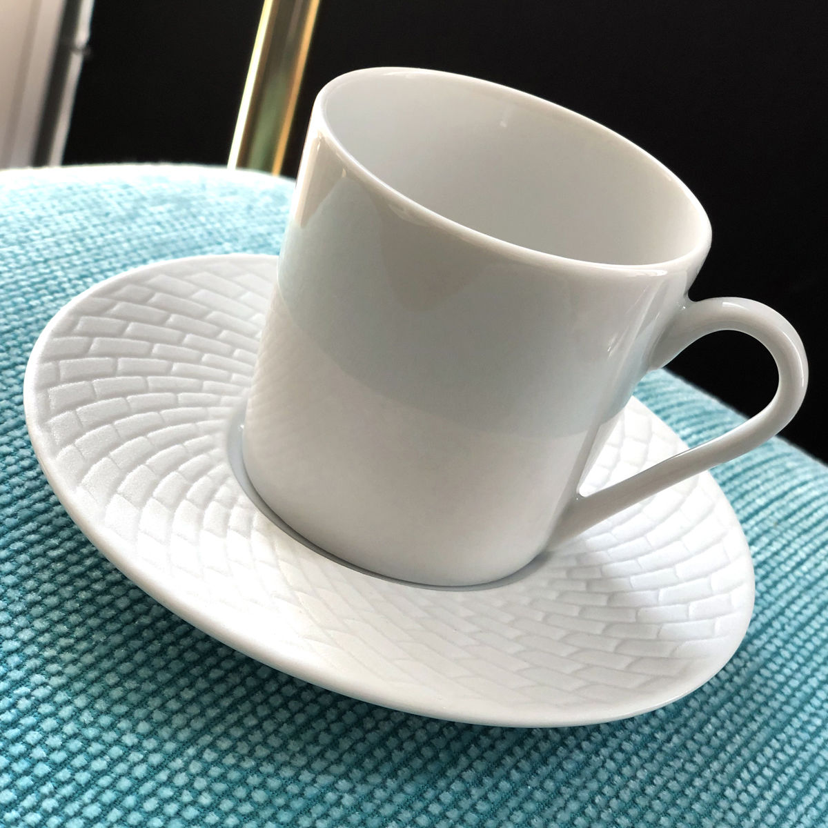 Tasse à Café Design Blanche En Porcelaine 12cl Stria Bruno Evrard 