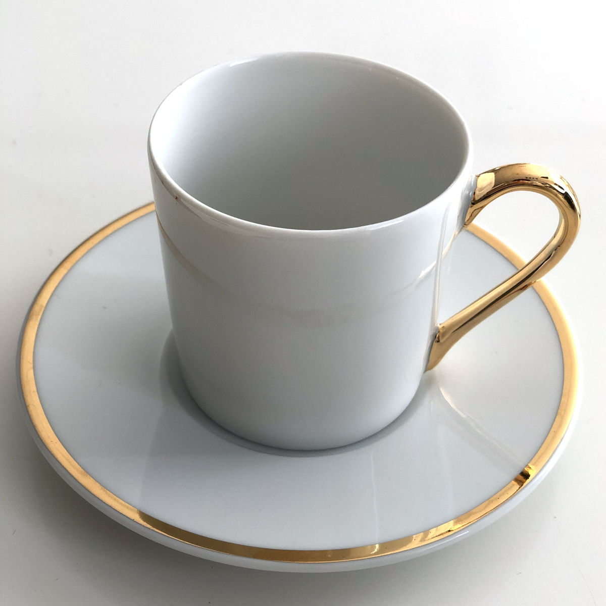 Tasse à Café En Porcelaine Blanche Filet Or 12cl Ritz Bruno Evrard 5528