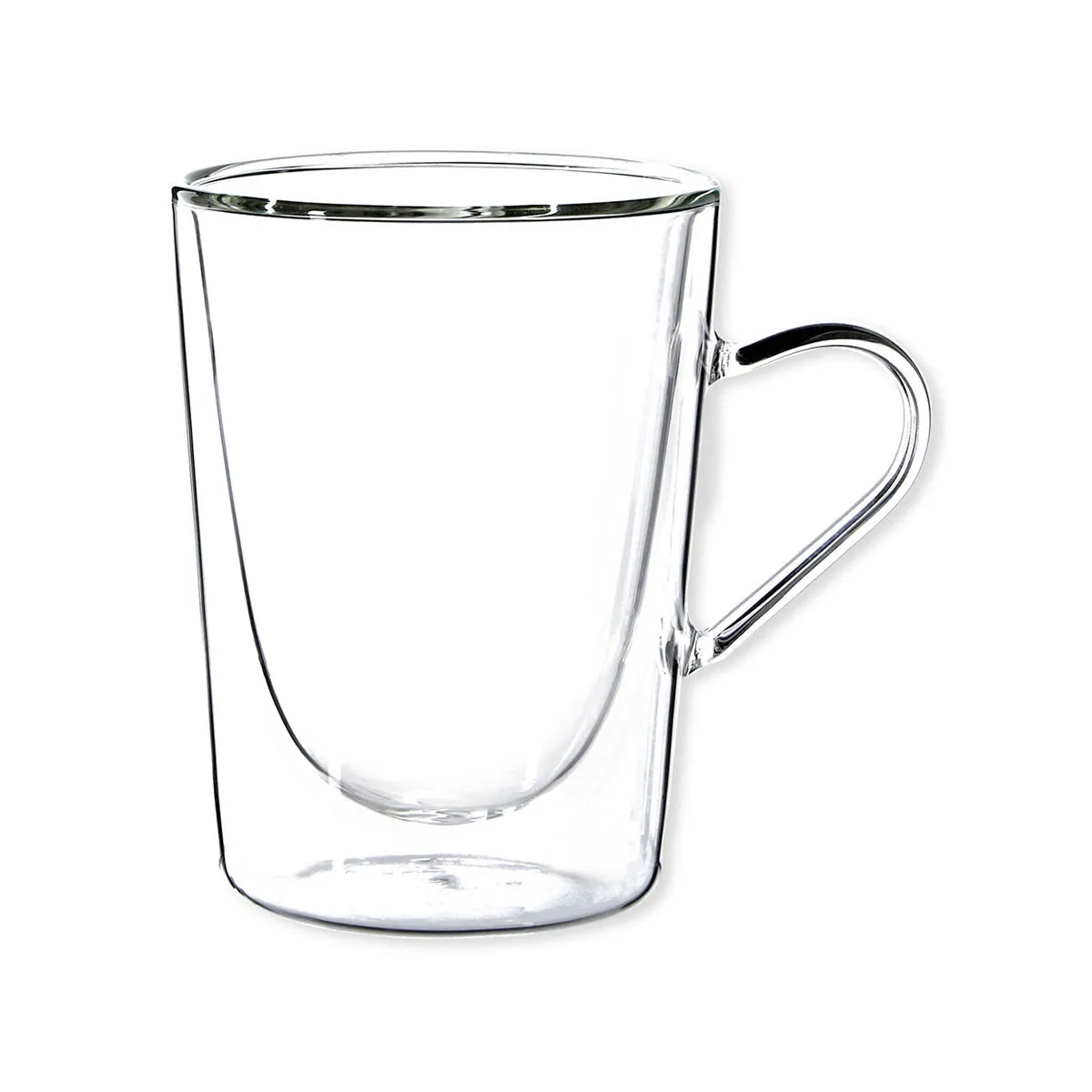 Tasse à thé en verre avec poignée transparente