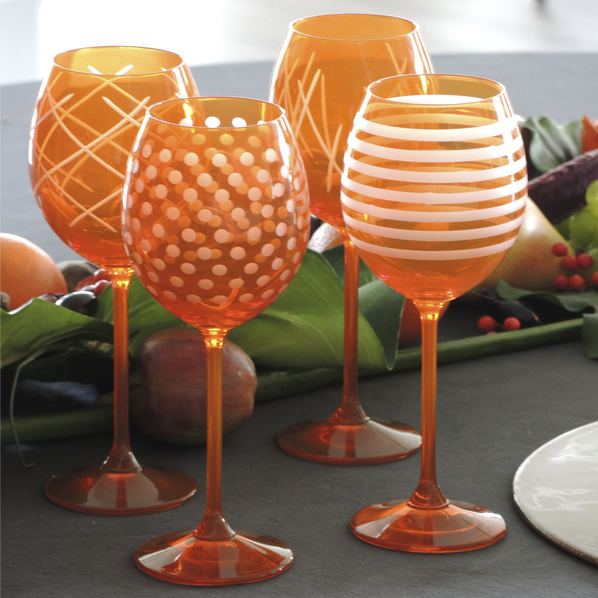 Verre à Vin Coloré (orange) - Verrerie Design Et Chic - Bruno Evrard