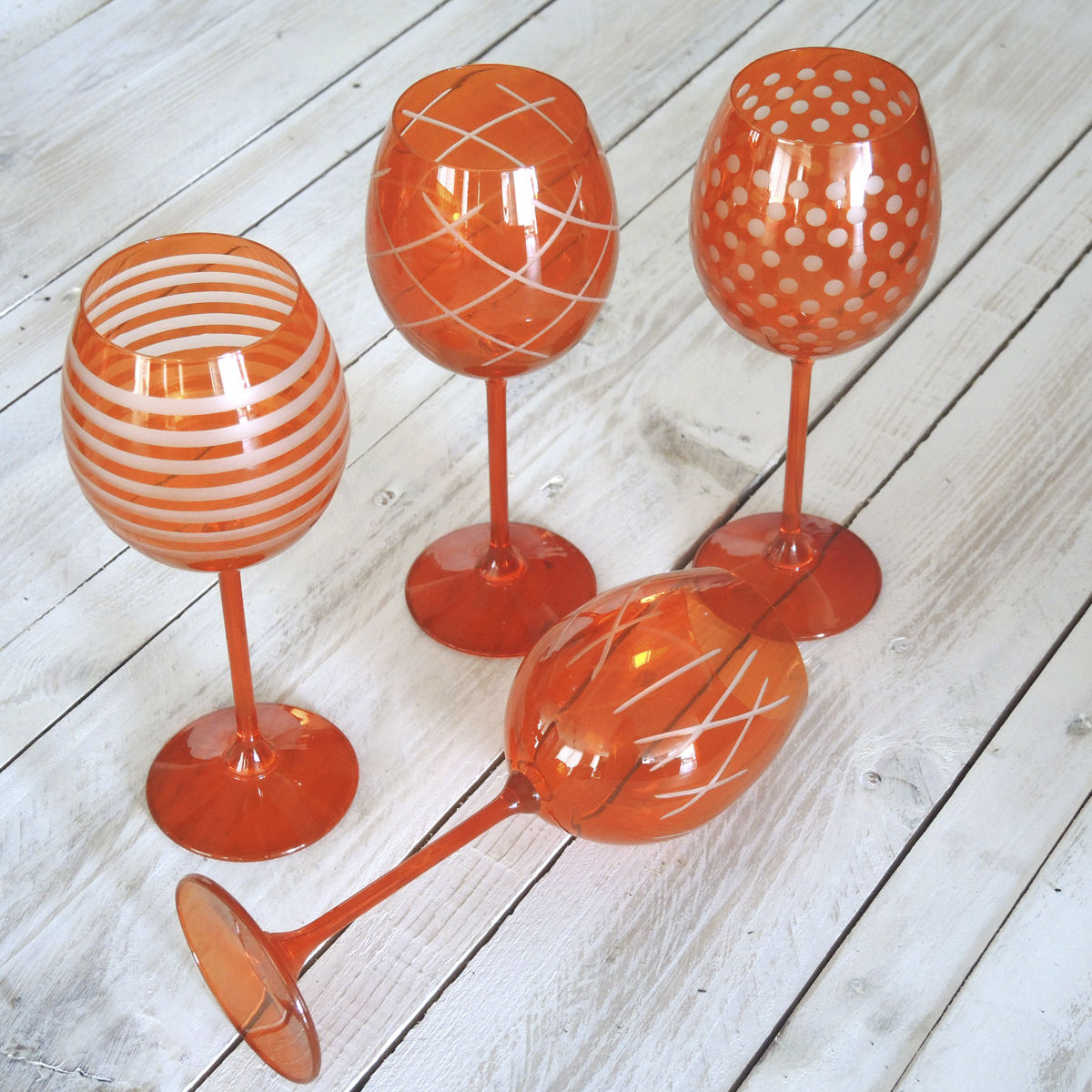 Verre à Vin Coloré (orange) - Verrerie Design Et Chic - Bruno Evrard