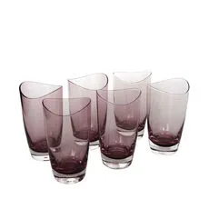 Lot de 4 Gobelets à Eau Design - Verre Rose - 30CL - Bruno Evrard